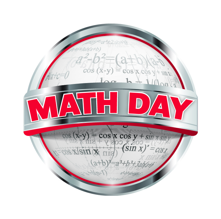 Math Day logo of a sphere with equations on it