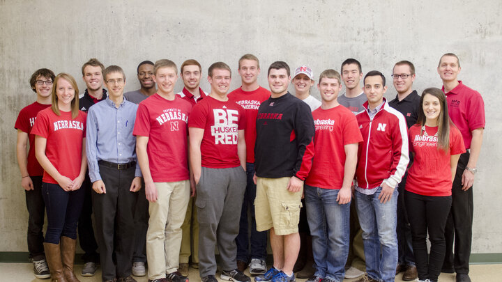 From left: Sawyer Jager, Tricia Foley, Erik Moore, Prof. Carl Nelson, Blake Stewart, Piotr Slawinski, Nick Goeser, Christian Laney, Shawn Schumacher, Luke Monhollon, Maggie Clay, Ethan Monhollon, Alfred Tsubaki, Victor Torres, Weston Lewis, Effie Greene, Prof. Ben Terry. Not pictured: Ty Rempe, Dustin Dam.