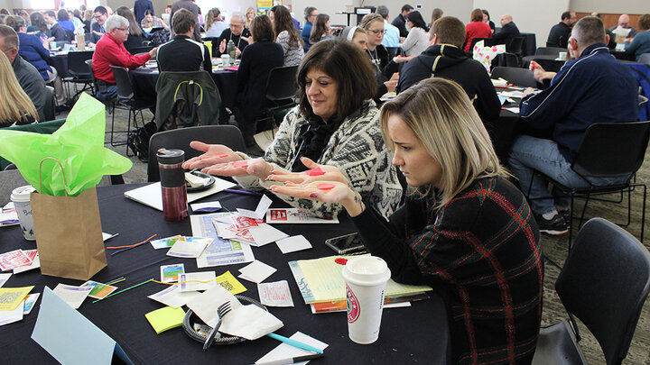 Teachers explore a lesson using the Next Generation Science Standards at the 2016 K-12 Science Education Summit. UNL CSMCE