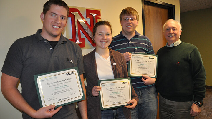 Prochaska, Gegner, Ruskamp and Hudgins celebrate PES scholarships