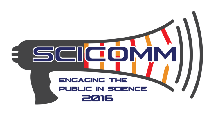 SciComm logo. Engaging the Public in Science 2016.