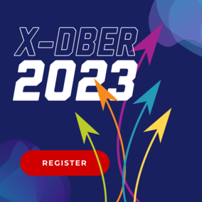 x-debr 2023 logo with arrows