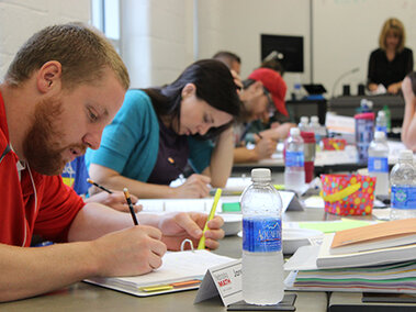 Teachers working during their class