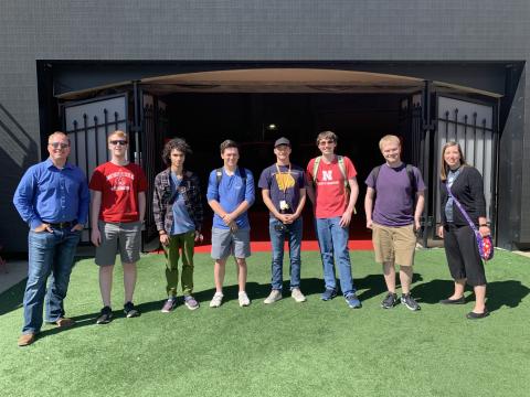 The Husker STEM VR Team members include (from left) Jeff Falkinburg, Tyler Senne, Connor Unger, Ryan Schumacher, Parker Brown, Jackson Herman, Jackson Maschman and Brittney Palmer.