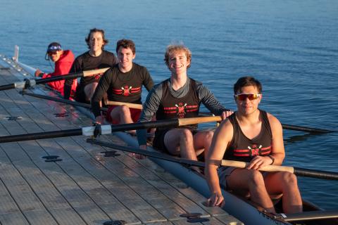 Kevin Fierro-Chavez (front) is vice president of the UNL Rowing Club.